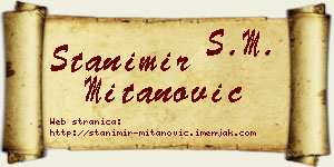 Stanimir Mitanović vizit kartica